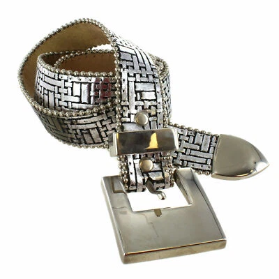 Серебряный черный корзина плетение из натуральной кожи ремень от ремней Simon  - Изображение 1 из 4