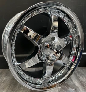 18" RUFF RACING 279 CHROME 18X8.5 5X114 20mm NEW REPLACEMENT WHEEL - Picture 1 of 20