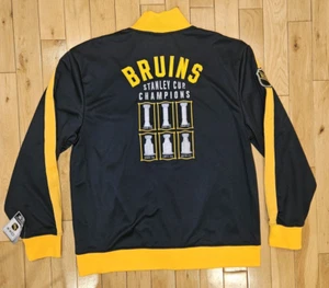 CCM Pro OK'd BOSTON BRUINS Stanley Cup Hockey Full Zip NHL Track Jacket Men's L - Picture 1 of 18