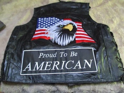 Кожаный мотоциклетный жилет Proud To Be America размер XL - Изображение 1 из 4