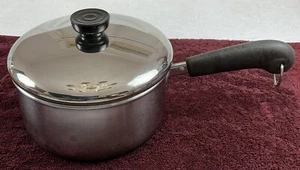 Vintage Revere Ware 2 Quart Edelstahl Topf mit Deckel USA Clinton Ill - Bild 1 von 14