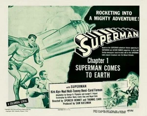 SUPERMAN COMES TO EARTH Chapter 1 With KIRK ALYN 11x14 TC Print 1948 WOW - Bild 1 von 1
