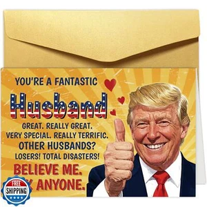 Oamiolek Funny Trump Father's Day Card for Husbands, Humor Husband Birthday C - Picture 1 of 5