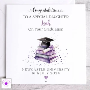 Personalised Graduation Card Female, University Graduation Congratulations - Picture 1 of 24