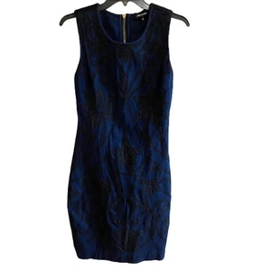 Juicy Couture Blue Black Embroidery Swirl Design Dress Size 4 (small) - Picture 1 of 8