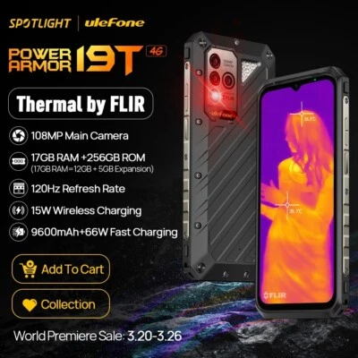 Ulefone Power Armor 19T Thermal Imaging Camera FLIR® Rugged Phone 17GB+256GB 66W - Image 1 of 4