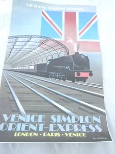 Art Deco Venice Simplon Orient Express Victoria Station Poster Fix-Masseau  '81 - Picture 1 of 9