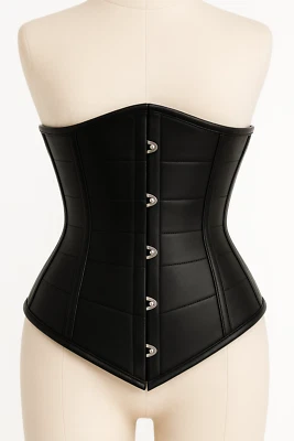 Under Bust Leather Corset  Waist Training Heavy Duty Steel Boned Genuine - Image 1 of 4