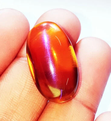 Loose Gemstone 30.40 Ct Australian Black & Golden Synthetic Opal Certified Gem - Image 1 of 4