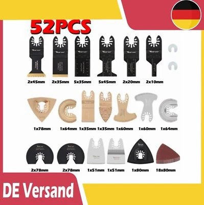 52tlg Oszillierende Sägeblatt Multifunktionswerkzeug Zubehör Set für Multitool - Bild 1 von 4