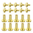 10Sets Brass Chicago Screw Fasteners 10Mm Post Nail Stud Rivets For Leathercraft