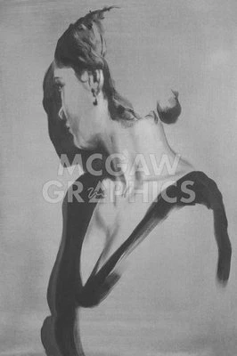 She is Peeking Girl Face Side, Janos Huszti, Wall Decor Art Print 14" x 11" 2913 - Image 1 of 2