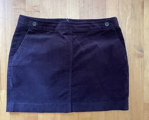 Banana Republic Burgundy Brown Corduroy Skirt Women's Size 10 Stretch   - Picture 1 of 9