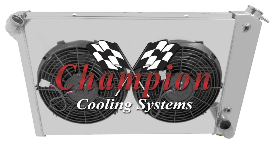 2 Row KR Radiator,12" Fans,Shroud for 1969 - 1972 Chevy Corvette Small Block Eng Foto 1 de 4