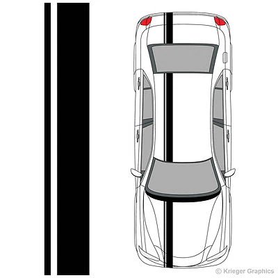 Single Offset Rally Racing Stripes 3M Vinyl Stripe Decals for Chrysler 300 - Image 1 of 4
