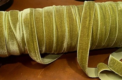 stretch velvet 5/8" rayon antique gold 1yd made in France - Image 1 of 4