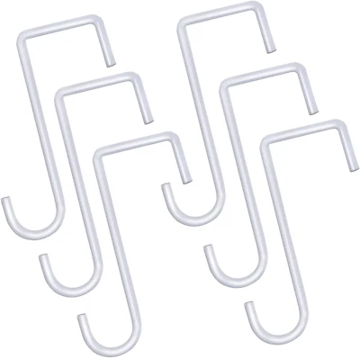 Paquete de 6 ganchos de vinilo para patio de 2 X 6 pulgadas blanco con recubrimiento en polvo Foto 1 de 4