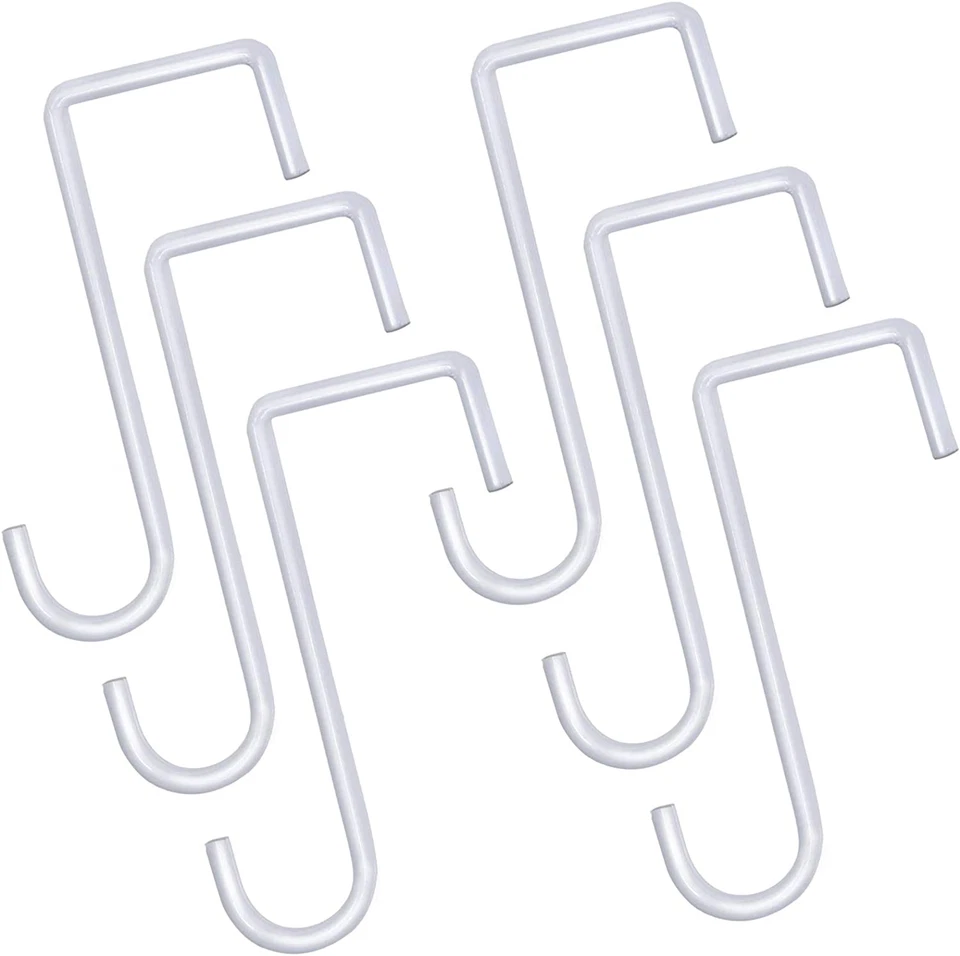 Paquete de 6 ganchos de vinilo para patio de 2 X 6 pulgadas blanco con recubrimiento en polvo Foto 1 de 4