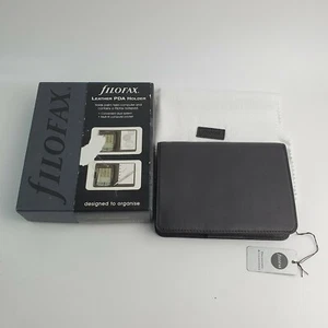 Filofax 821702 Belgravia Black Deluxe Leather Personal PDA Holder Organiser - Picture 1 of 11