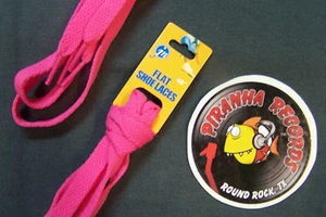 Hot Pink Thin Flat 45" x (3/8"-5/8") JN Shoelaces Shoe Strings Piranha Records - Picture 1 of 3