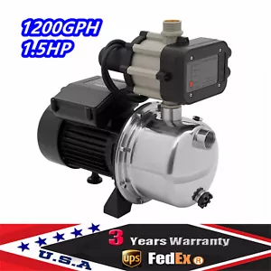 Shallow Well Pump Portable Garden Jet Pump w/ Auto Controller 1.5 HP 1200 GPH - Picture 1 of 23