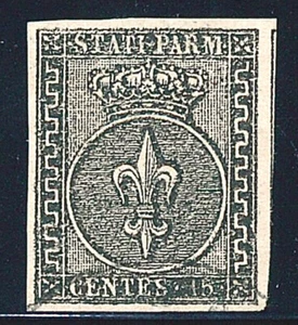 1852 Parma I emissione 15 cent. violetto usato splendido ampi margini - Picture 1 of 1