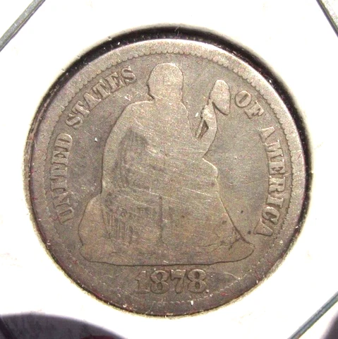 1878-CC LIBERTY SEATED DIME 10C CARSON CITY MINT RARE DATE COLLECTOR COIN Cover