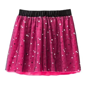 SO Girl's Sequin Bubble / Foil Pink / Black Tulle Skirt - Size L(14) - Picture 1 of 1