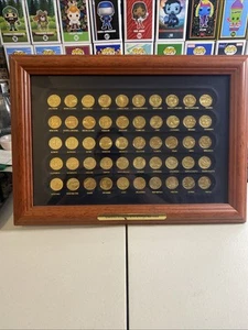 Holzmaserung 50 State Quarter Sammler Vitrine Münzvitrine Rahmen mit Vierteln - Bild 1 von 7