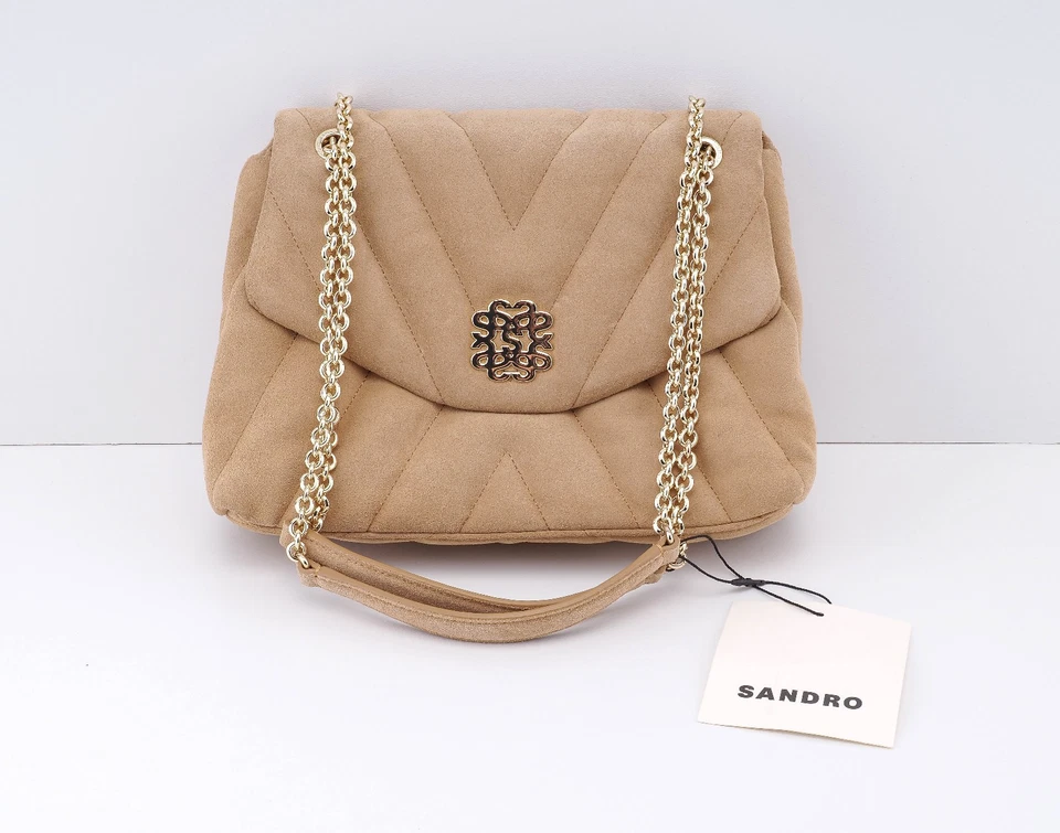 Bolso de hombro Sandro Paris para mujer de gamuza de cuero SFASA01105 - Imagen 1 de 4