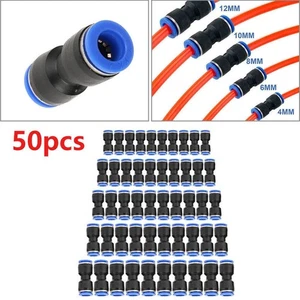 Push In Pneumatic Connectors For Air Hoses Compatible With 4mm 6mm 8mm 10mm - Picture 1 of 11
