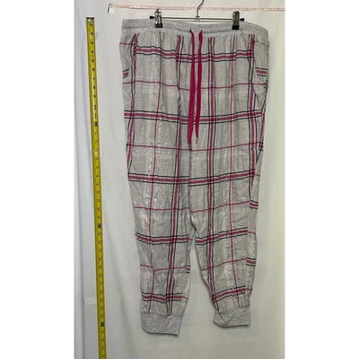Secret Treasures Sleepwear Women's Plaid Pajama Pants XL Gray Pink Metallic - Image 1 of 3