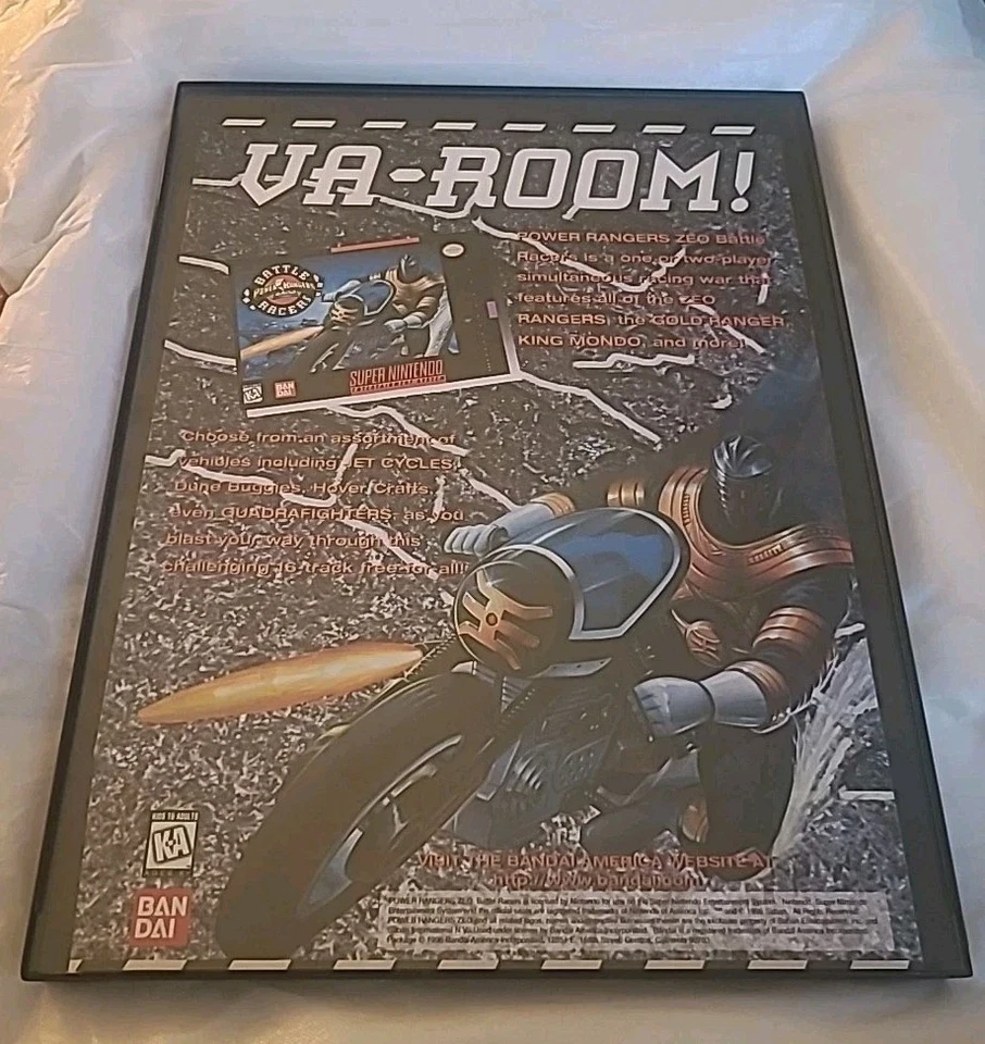 Anuncio impreso vintage Power Rangers Zeo Battle Racers 1996 enmarcado 8,5X11  Foto 1 de 1