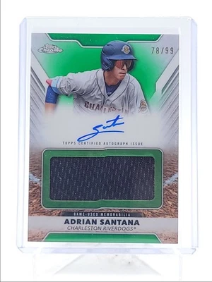 ADRIAN SANTANA 2025 TOPPS PRO DEBUT CHROME JUMBO PATCH GREEN AUTO /99 Q4496 - Image 1 of 2