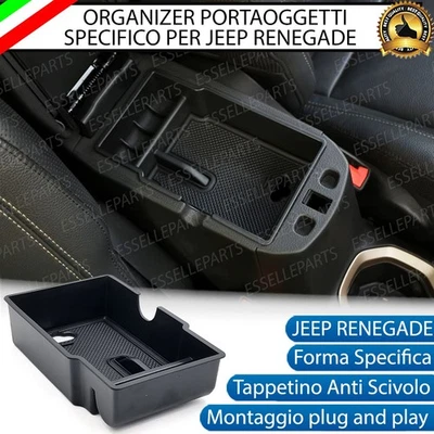 ESSELLE PARTS VANO PORTAOGGETTI BRACCIOLO PER JEEP RENEGADE PORTA OGGETTI SPECIFICO ORGANIZER