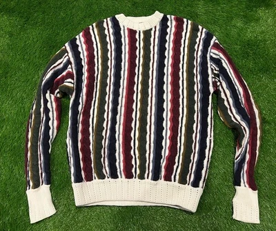 Vintage Structure Knit Sweater Coogi Style Colorful Indie Skater Funky 90's - XL - Image 1 of 4