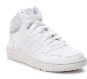 Adidas Hoops 3.0 Niños Zapatos de caña alta Talla 3 Niños o Niñas Todo Blanco/Gris Top - Imagen 1 de 6