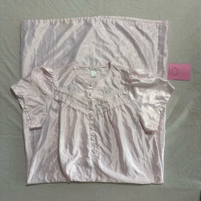 Camisón manga corta satinado rosa Aria Foto 1 de 4