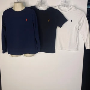 Polo Ralph Lauren Niños Talla 5 Azul Negro Blanco Manga Larga Manga Corta Camisa - Imagen 1 de 4