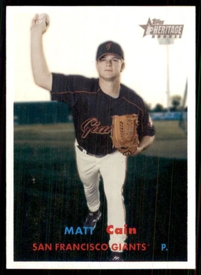 Topps Heritage SP #312 2006 Matt Cain radiocontrol novato San Francisco Giants Foto 1 de 2