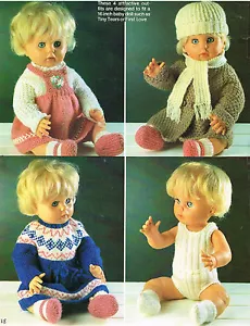 Dolls clothes knitting pattern for 16" doll..Laminated copy. (V Doll 157) - Picture 1 of 5
