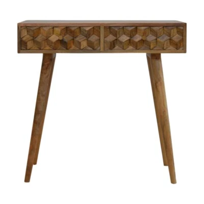 Cube Carved Console Table - Image 1 of 4