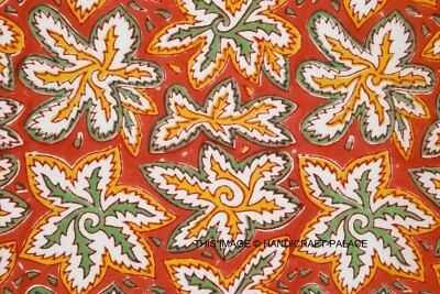 Indian Hand block Print Running Loose Cotton Fabrics Printed Decor 25 Yard new - Image 1 of 3