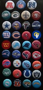 NFL Team Magnet Set (All Teams) - 1 1/2" (Lot de 35 Aimants)