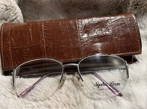 Sophia Loren Eyeglass Frames M31 Zyloware Half Rim 55-17 140 Silver & Purple  - Picture 1 of 8