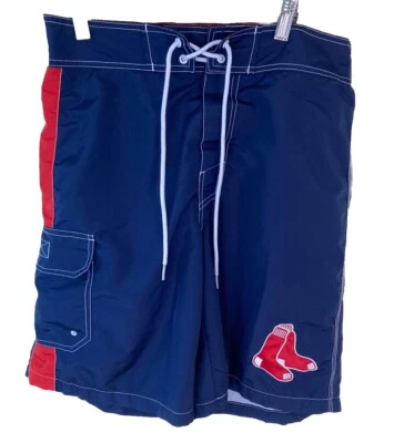 Boston Red Sox Board Shorts Para Hombres Mediano Azul Rojo Forrado Traje de Baño G-III Foto 1 de 4