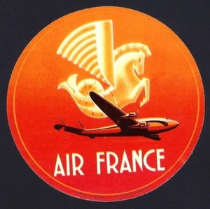 Air France vintage PEGASUS Lockheed luggage label c.1950 - Picture 1 of 2