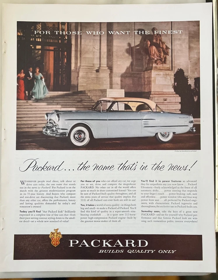 1954 magazine ad for Packard - the name that's in the news! the Packard "Look" - Image 1 of 1