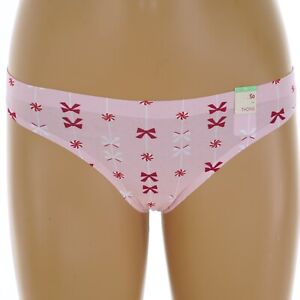 SO INTIMATES Junior's Size 7-9 MEDIUM Peppermints & Bows PINK THONG PANTIES
