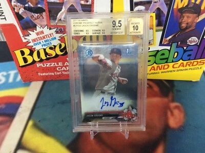 2017 Bowman Chrome Prospect Auto #CPAJG JASON GROOME 1st Auto BGS 9.5 - Image 1 of 4